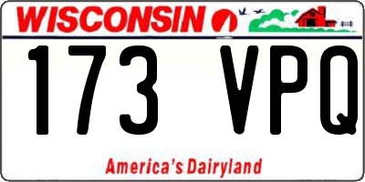 WI license plate 173VPQ