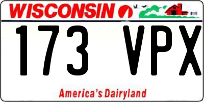 WI license plate 173VPX