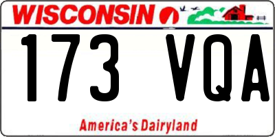 WI license plate 173VQA