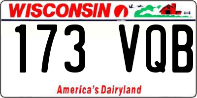 WI license plate 173VQB