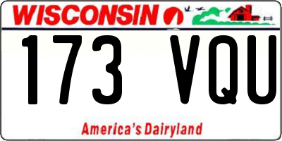 WI license plate 173VQU