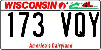 WI license plate 173VQY