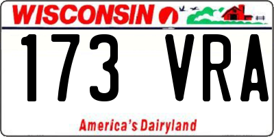 WI license plate 173VRA