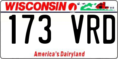 WI license plate 173VRD