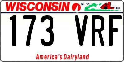 WI license plate 173VRF