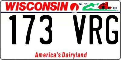 WI license plate 173VRG
