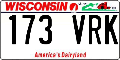 WI license plate 173VRK