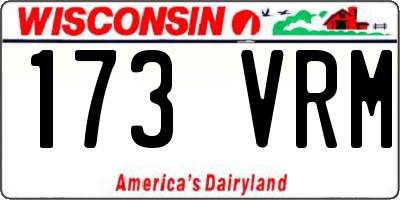 WI license plate 173VRM