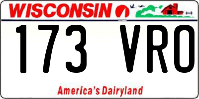 WI license plate 173VRO