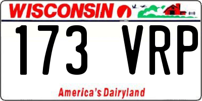 WI license plate 173VRP