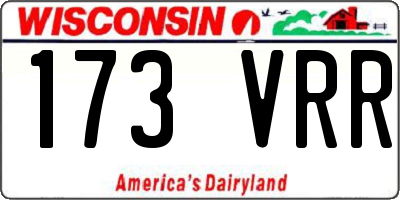 WI license plate 173VRR