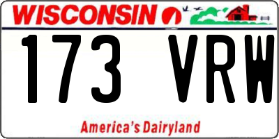 WI license plate 173VRW