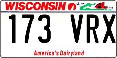 WI license plate 173VRX