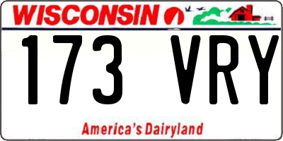 WI license plate 173VRY