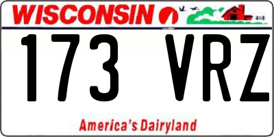 WI license plate 173VRZ