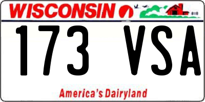 WI license plate 173VSA
