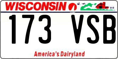 WI license plate 173VSB