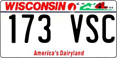 WI license plate 173VSC