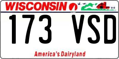 WI license plate 173VSD