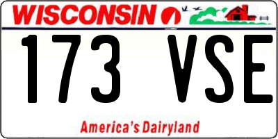 WI license plate 173VSE