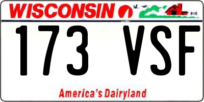 WI license plate 173VSF