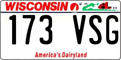 WI license plate 173VSG