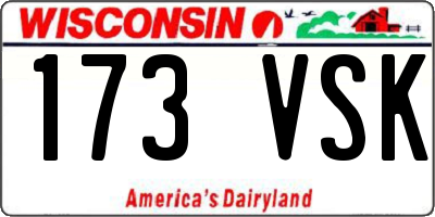 WI license plate 173VSK