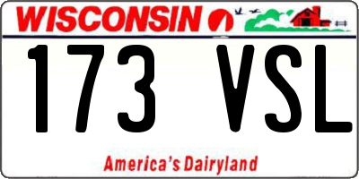 WI license plate 173VSL