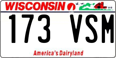 WI license plate 173VSM