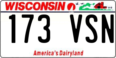 WI license plate 173VSN