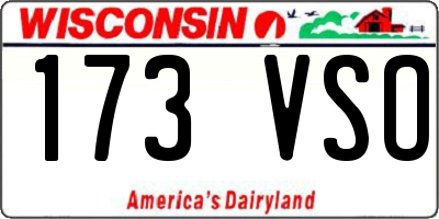 WI license plate 173VSO