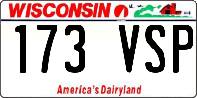 WI license plate 173VSP