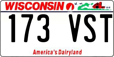 WI license plate 173VST
