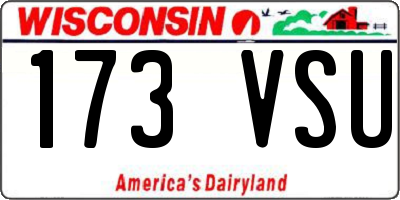 WI license plate 173VSU