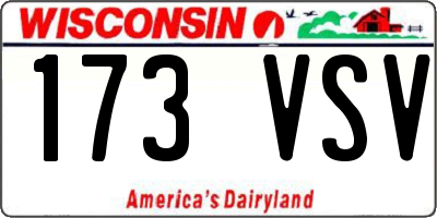 WI license plate 173VSV