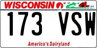 WI license plate 173VSW