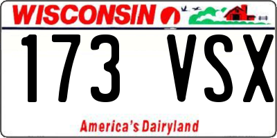 WI license plate 173VSX