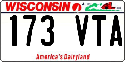 WI license plate 173VTA