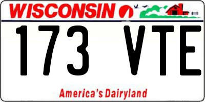 WI license plate 173VTE
