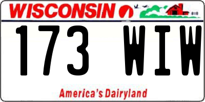 WI license plate 173WIW