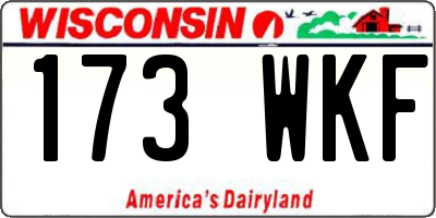 WI license plate 173WKF