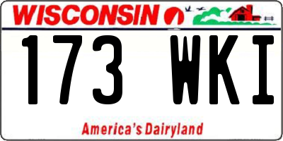 WI license plate 173WKI