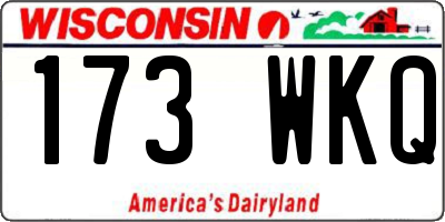 WI license plate 173WKQ