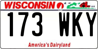 WI license plate 173WKY