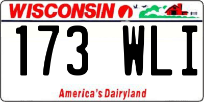 WI license plate 173WLI