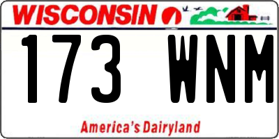 WI license plate 173WNM