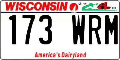 WI license plate 173WRM