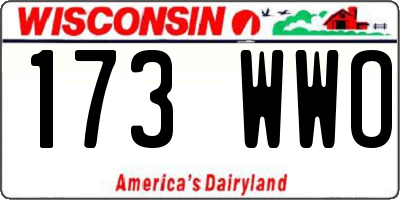 WI license plate 173WWO