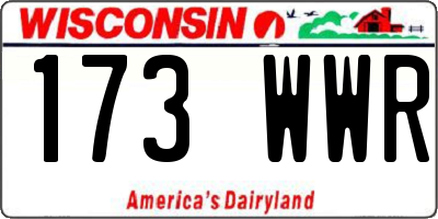 WI license plate 173WWR