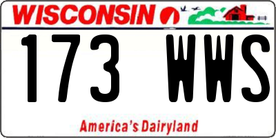 WI license plate 173WWS